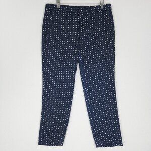 Banana Republic Pants Womens 6 Blue White Avery Polka Dot Mid Rise Satin NEW
